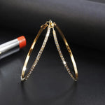 Load image into Gallery viewer, 18K Gold Plated Zircon Stud Everyday Wear Hoops

